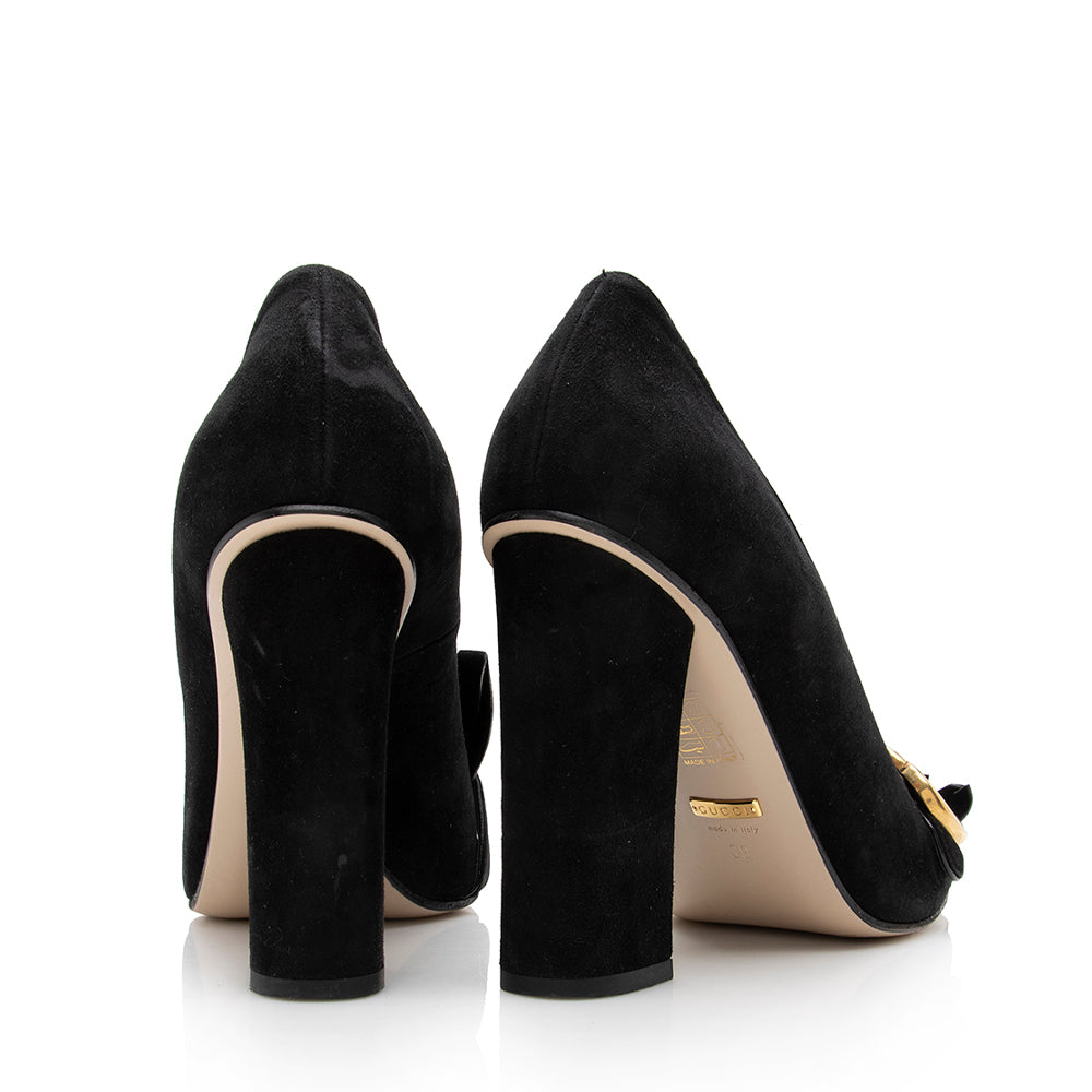 Gucci Suede Gucci Marmont Fringe Pumps - Size 9 / 39 (SHF-17204)
