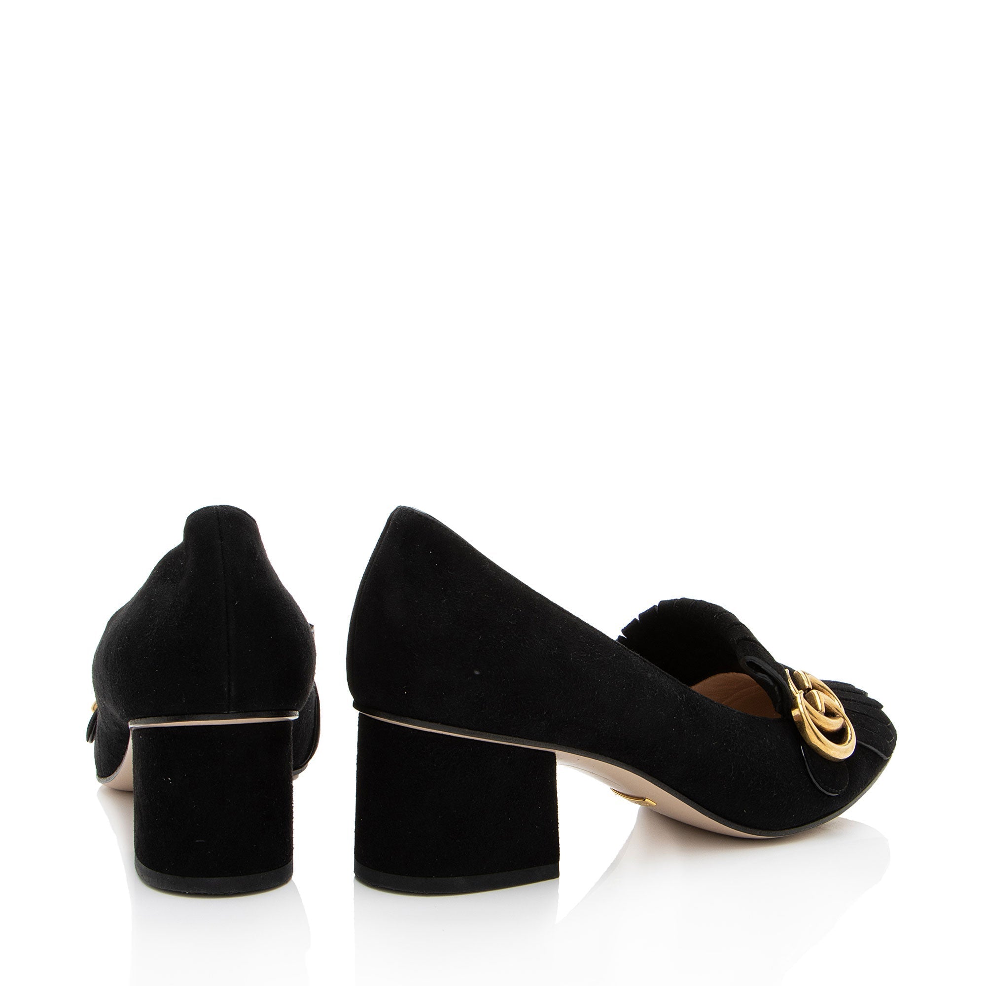 Gucci Suede GG Marmont Pumps - Size 8 / 38 (SHF-rhKAsc)