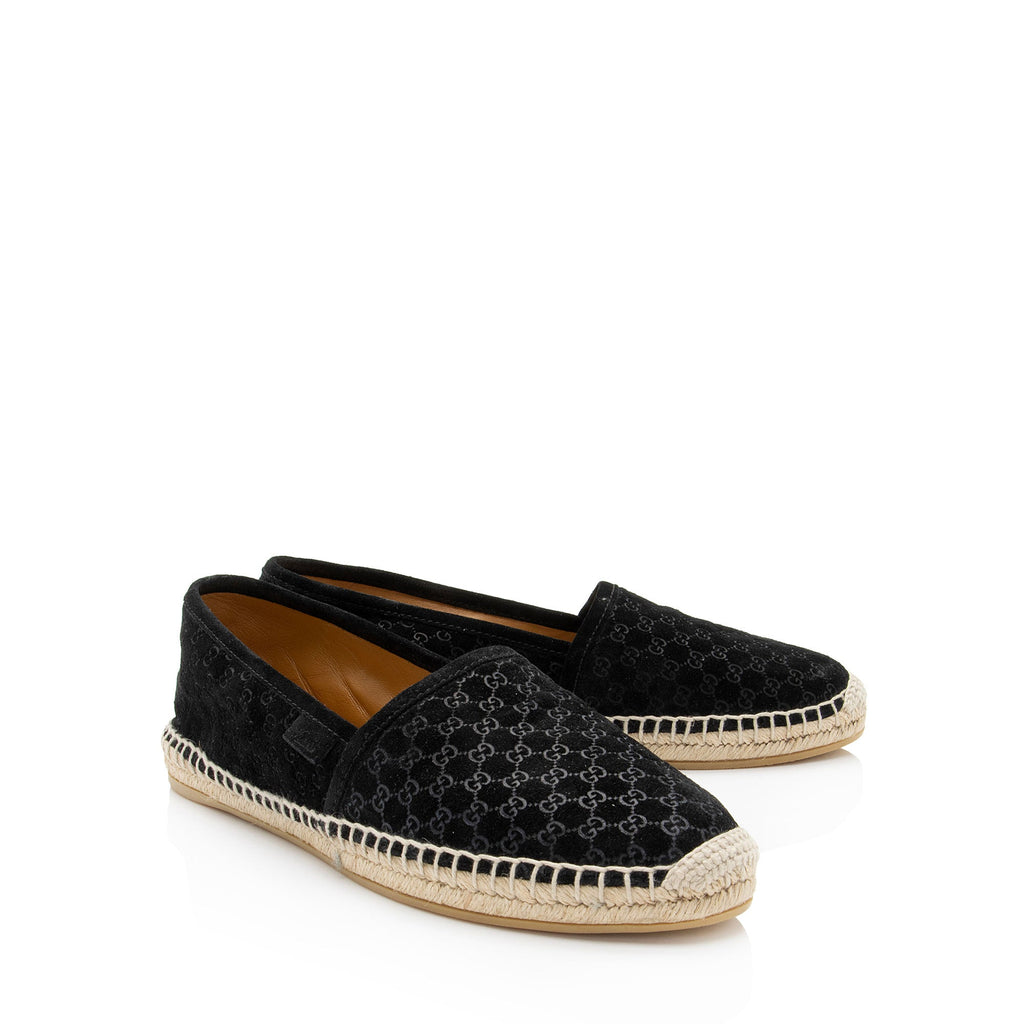 Gucci Suede Microguccissima Pilar Espadrilles - Size 9.5 / 39.5 (SHF-f616QH)