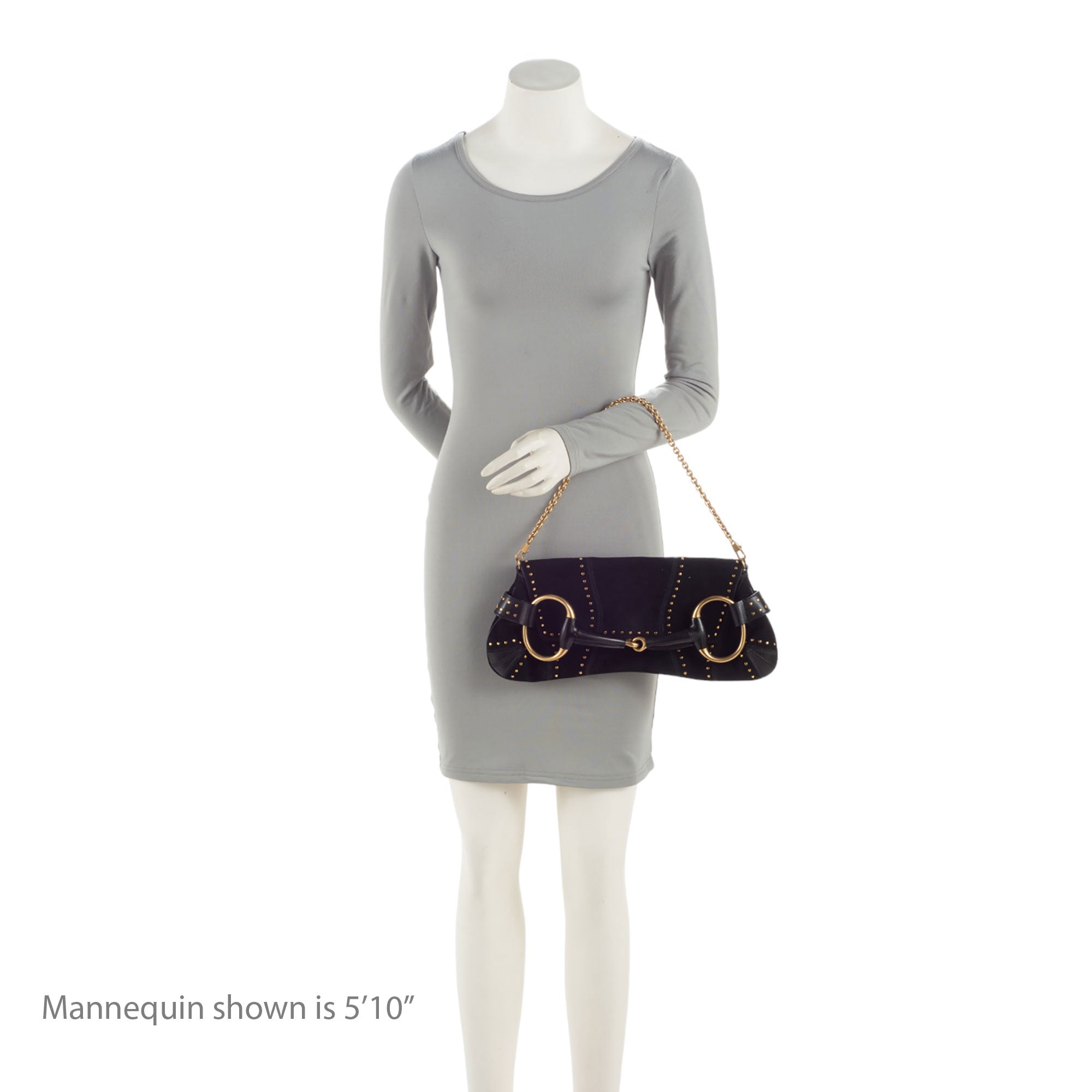 Gucci Suede Studded Horsebit Clutch (SHF-myTX76)