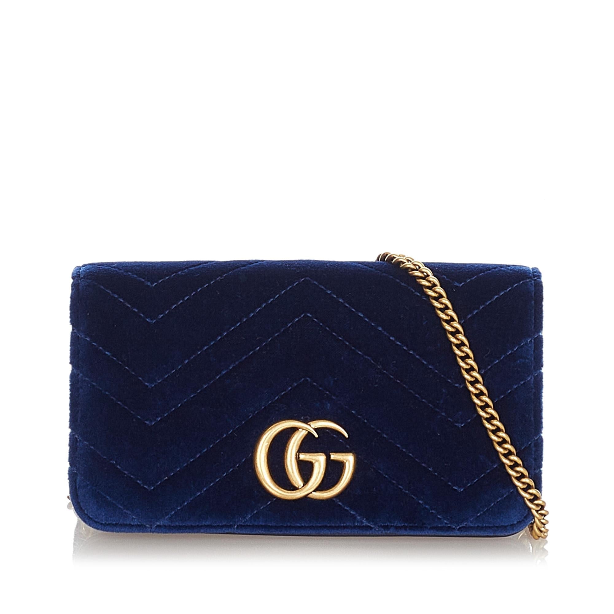 Gucci Super Mini Gucci Marmont Velvet Crossbody Bag (SHG-32500)