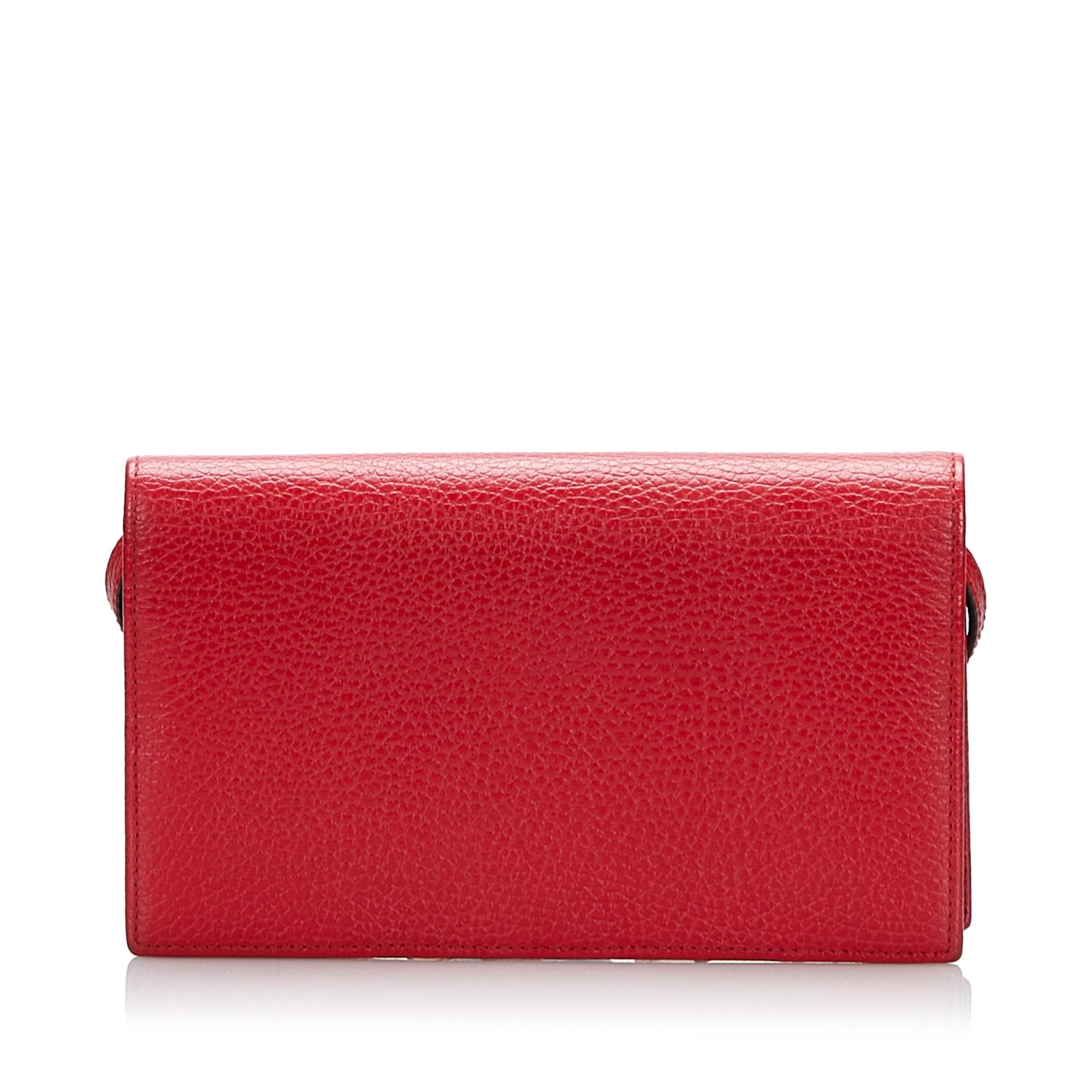 Gucci Swing Leather Continental Wallet on Strap (SHG-Ht1Fw3)