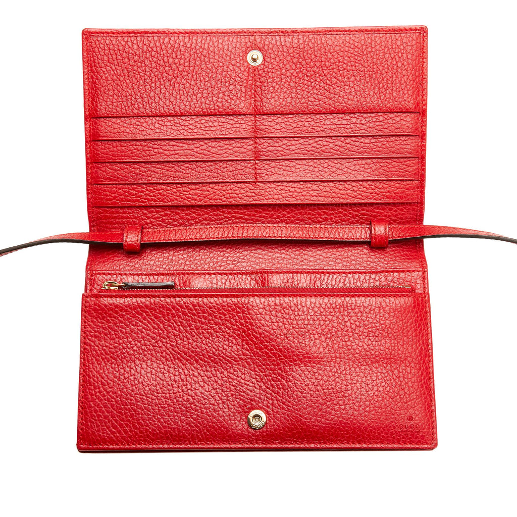 Gucci Swing Leather Continental Wallet on Strap (SHG-Ht1Fw3)