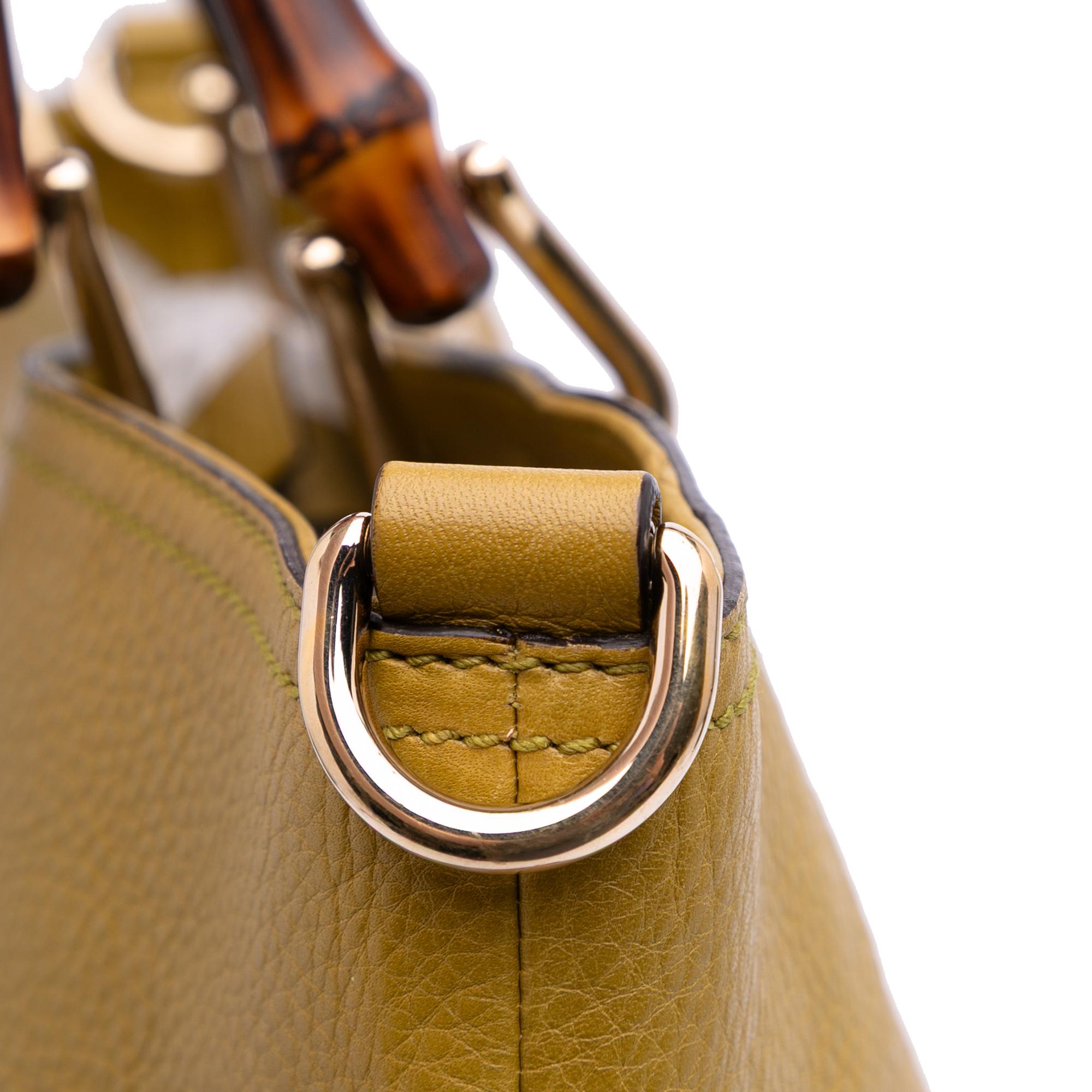 Gucci Tall Leather Bamboo Shopper Tote