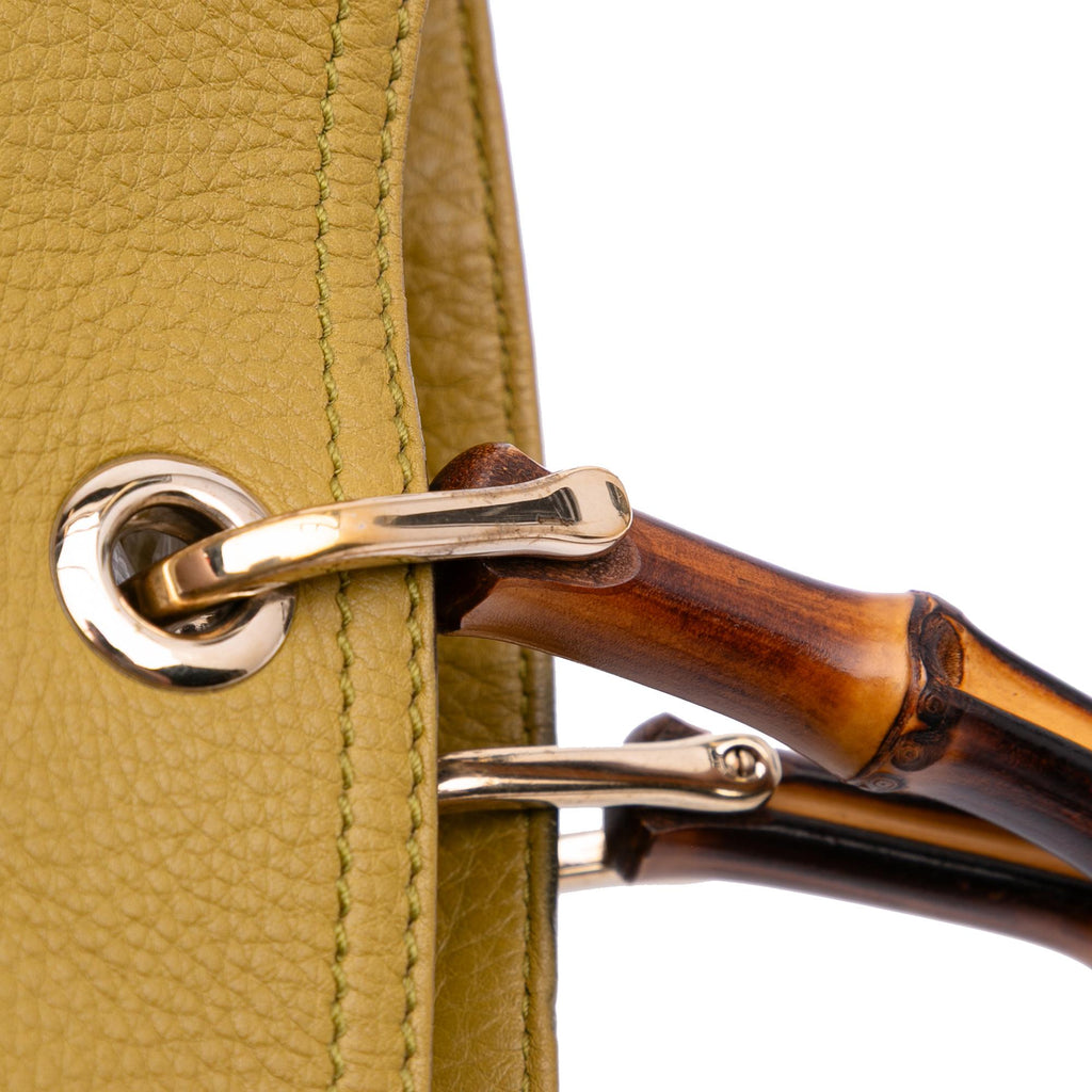 Gucci Tall Leather Bamboo Shopper Tote