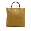 Gucci Tall Leather Bamboo Shopper Tote