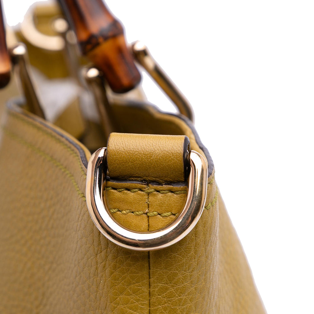 Gucci Tall Leather Bamboo Shopper Tote