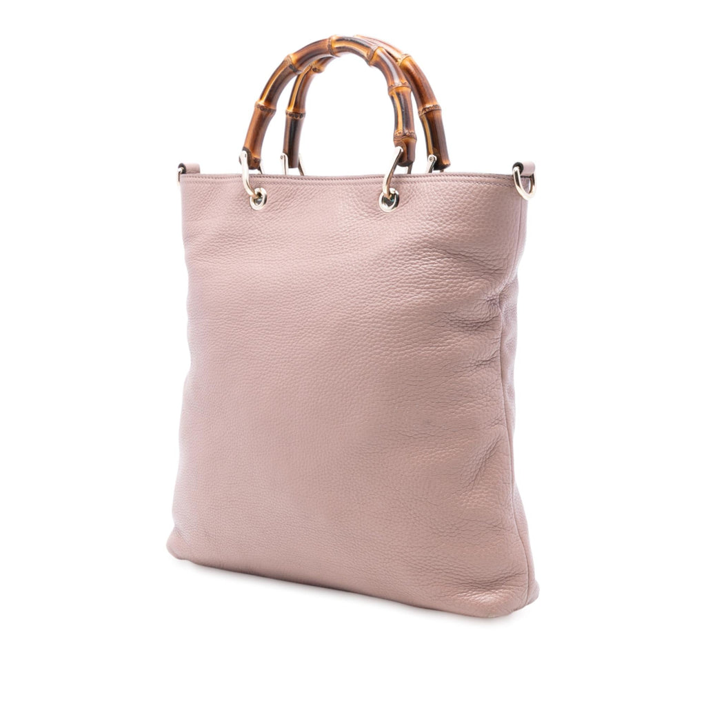 Gucci Tall Leather Bamboo Shopper Tote