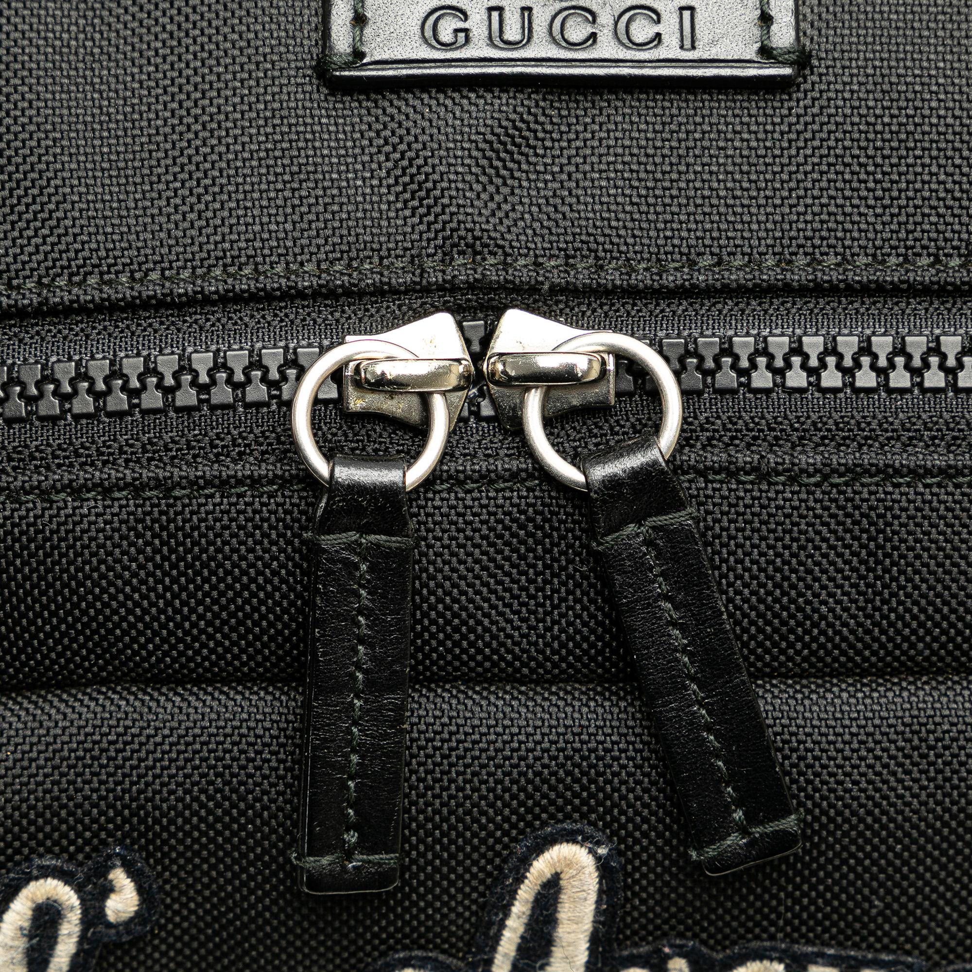 Gucci Techno Canvas Web L Aveugle Par Amour Embroidered Belt Bag