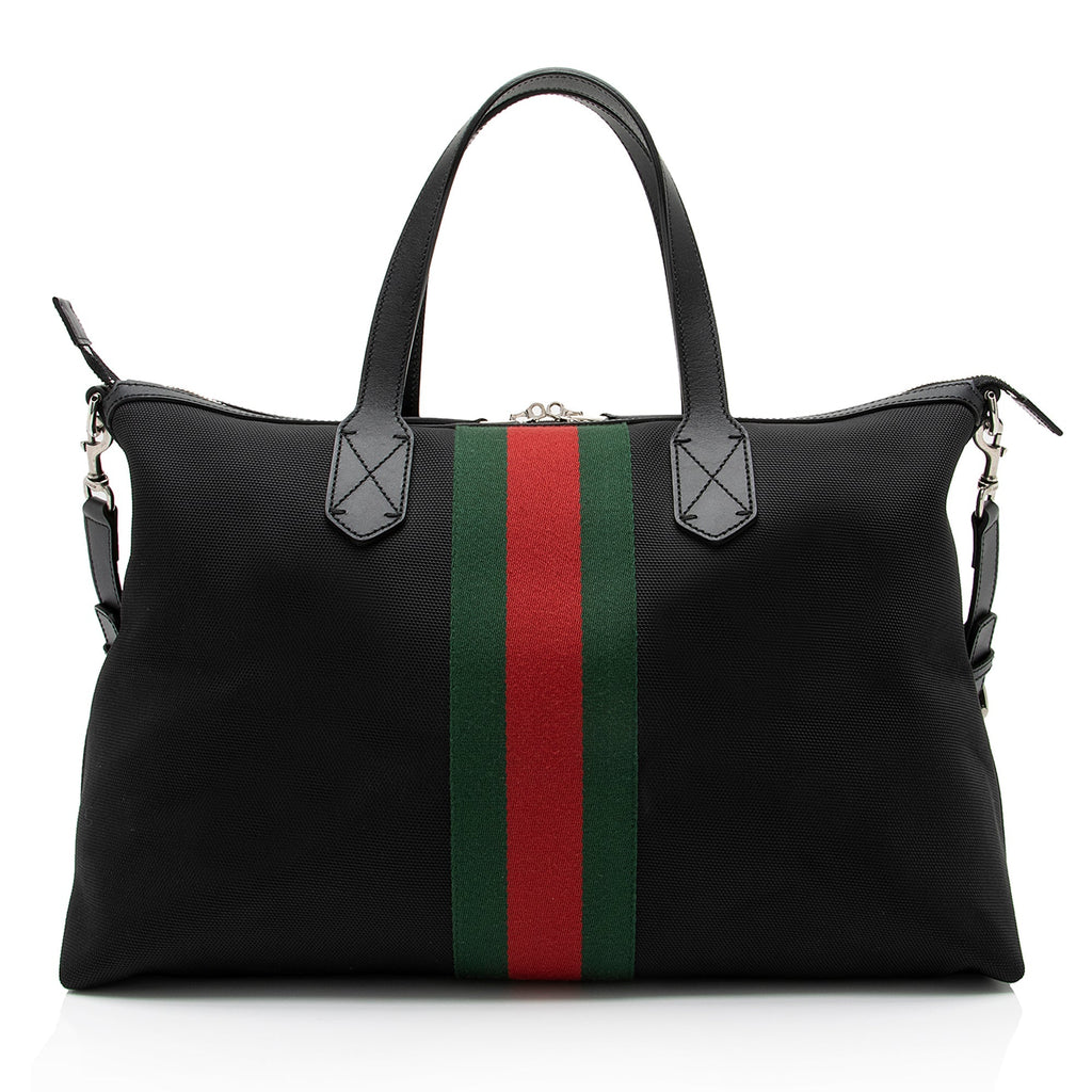 Gucci Techno Canvas Web Travel Duffle Bag (SHF-23259)