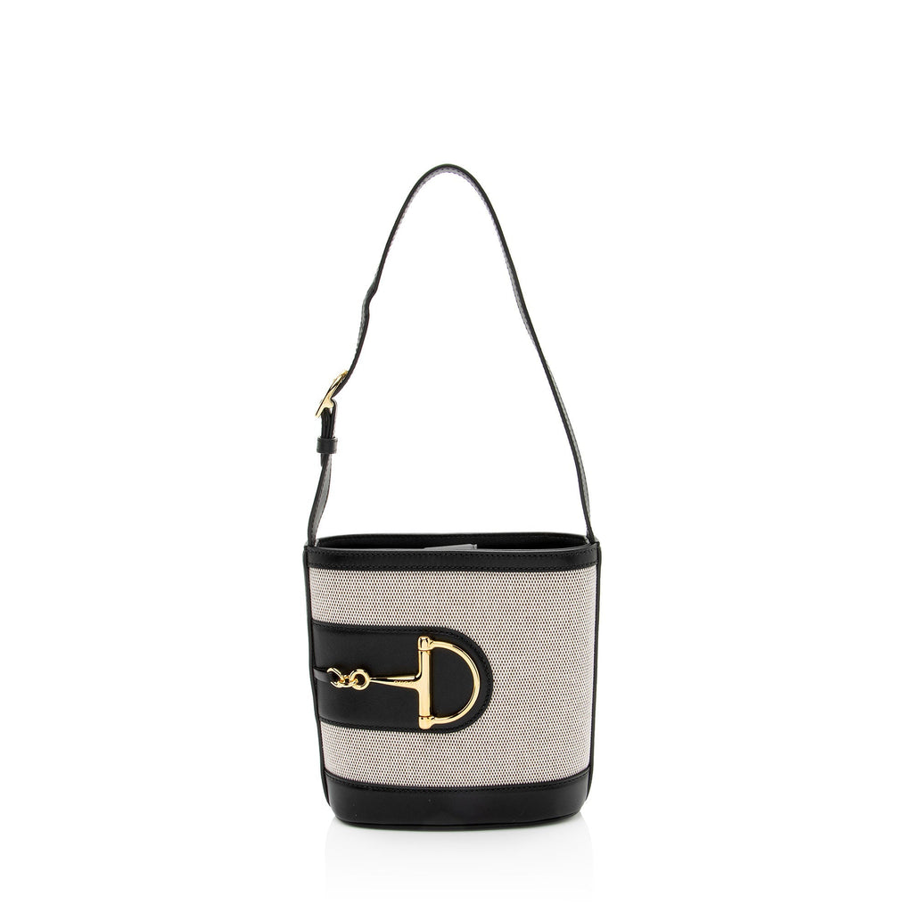 Gucci Toile Leather Gucci 73 Small Bucket Bag