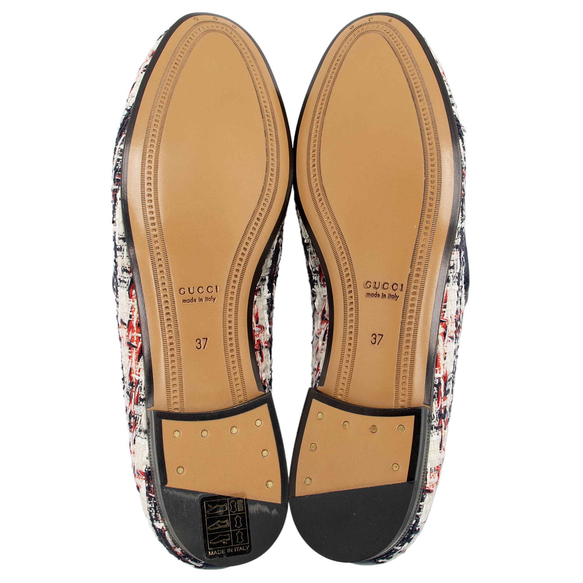 Gucci Tweed Check Horsebit Jordaan Loafers - Size 7 / 37 (SHF-asAX3p)