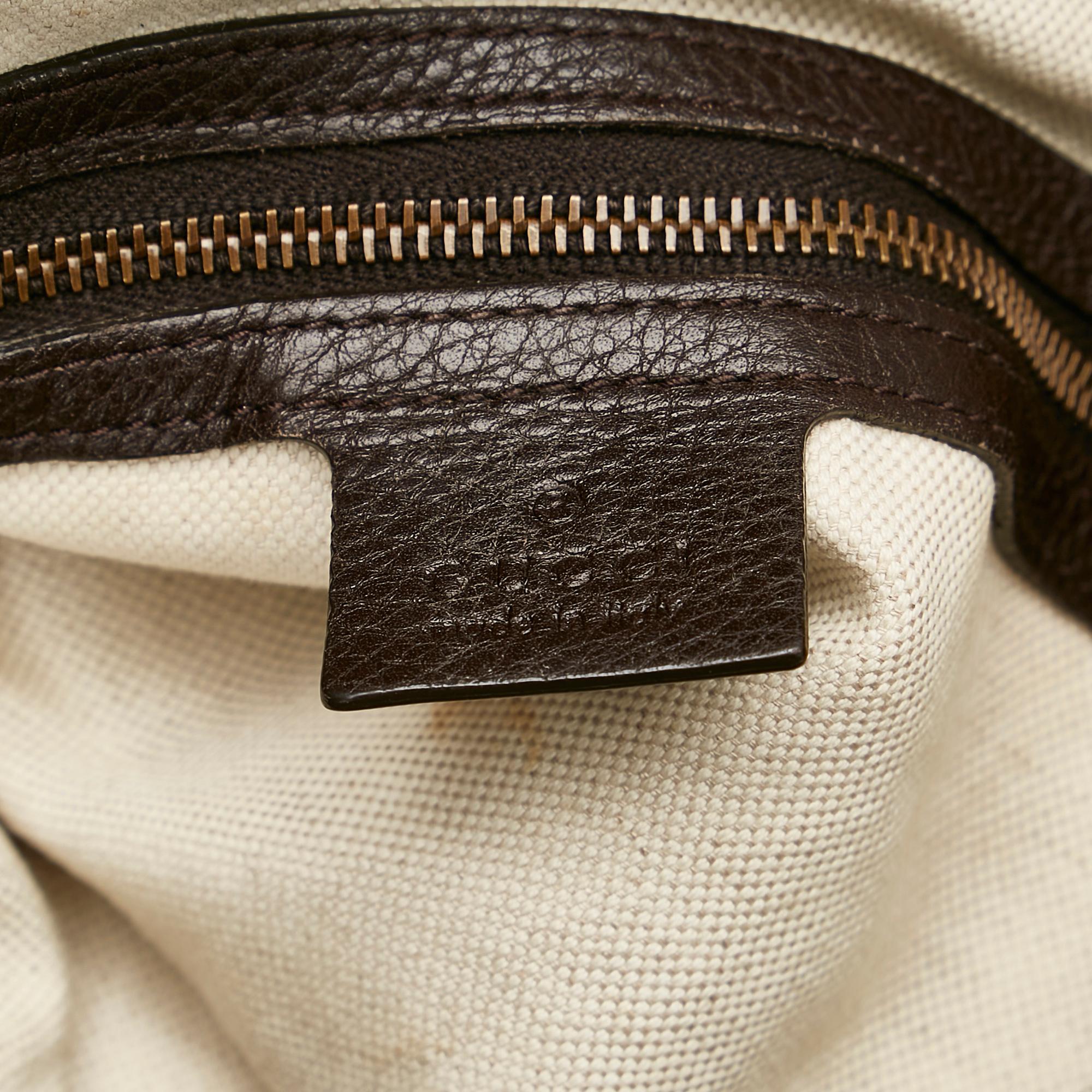 Gucci Twill Leather Shoulder Bag (SHG-25491)