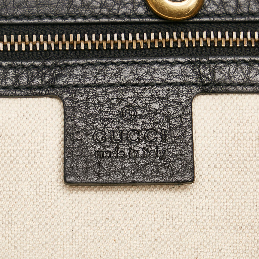 Gucci Twill Leather Tote (SHG-35893)