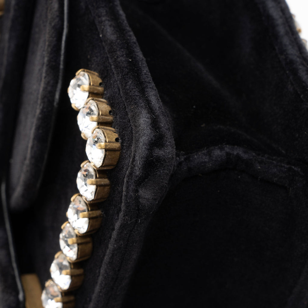 Gucci Velvet Crystal Mini Bee Broadway Shoulder Bag