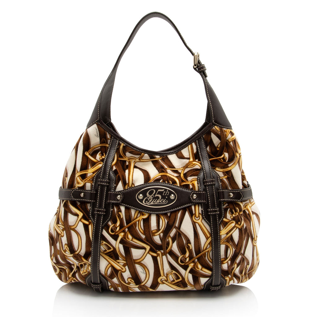 Gucci Velvet Horsebit 85th Anniversary Large Hobo (SHF-ojw6md)