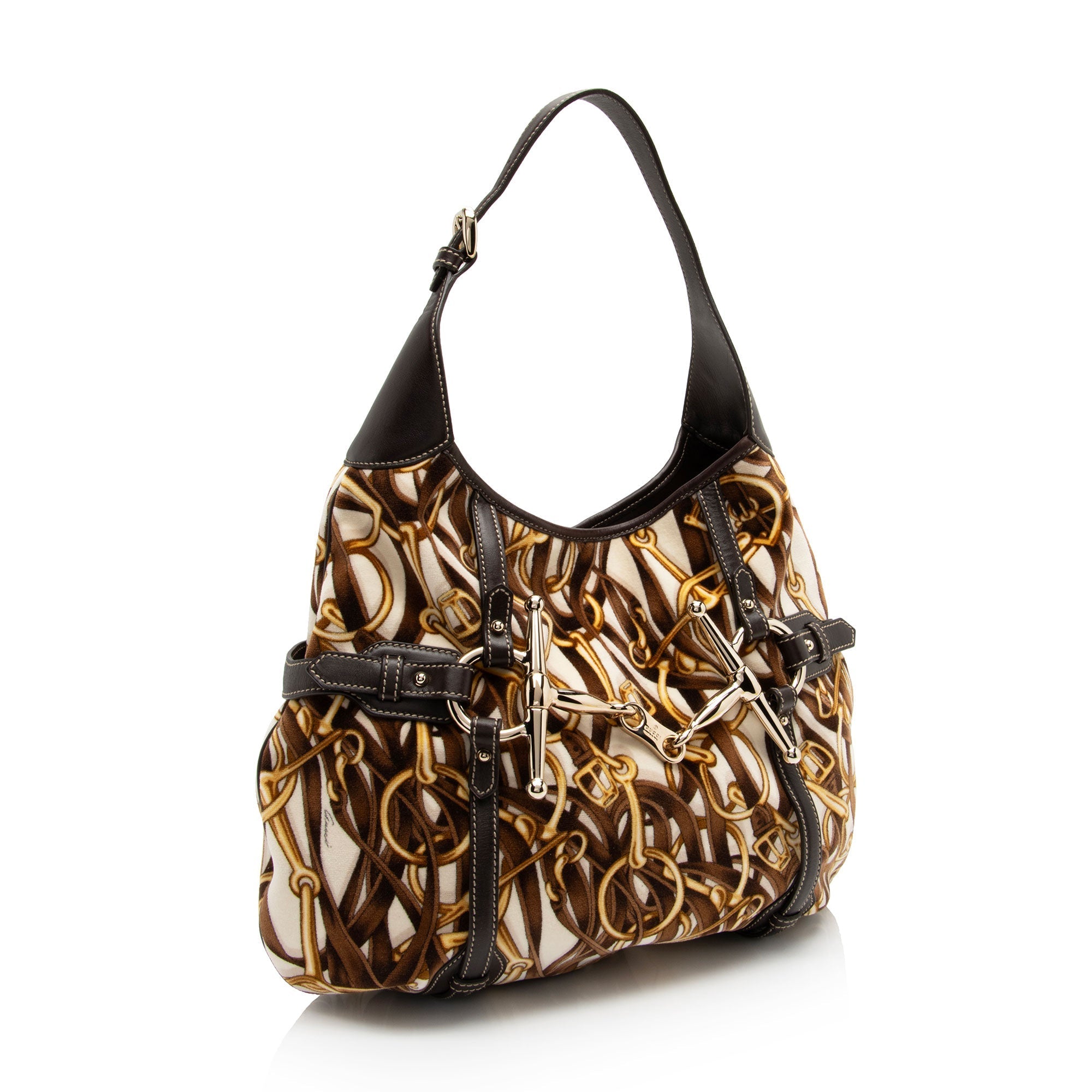 Gucci Velvet Horsebit 85th Anniversary Large Hobo (SHF-ojw6md)