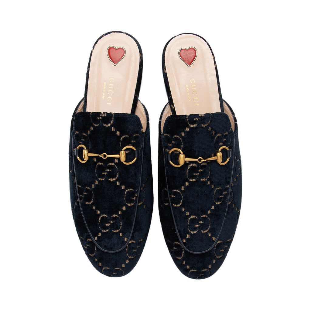 Gucci Velvet Princetown Mules - Size 10 / 40 (SHF-sXPnT2)