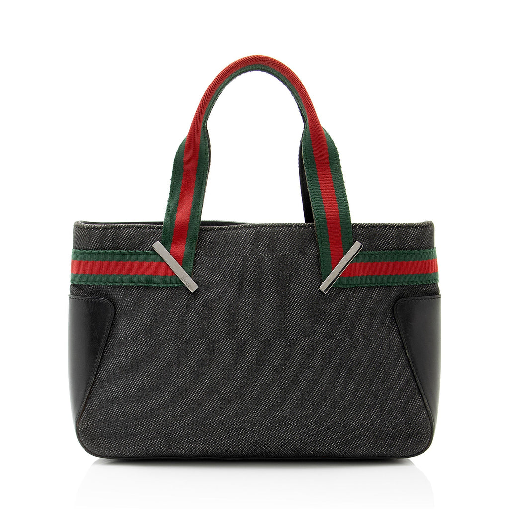 Gucci Vintage Denim Web Tote