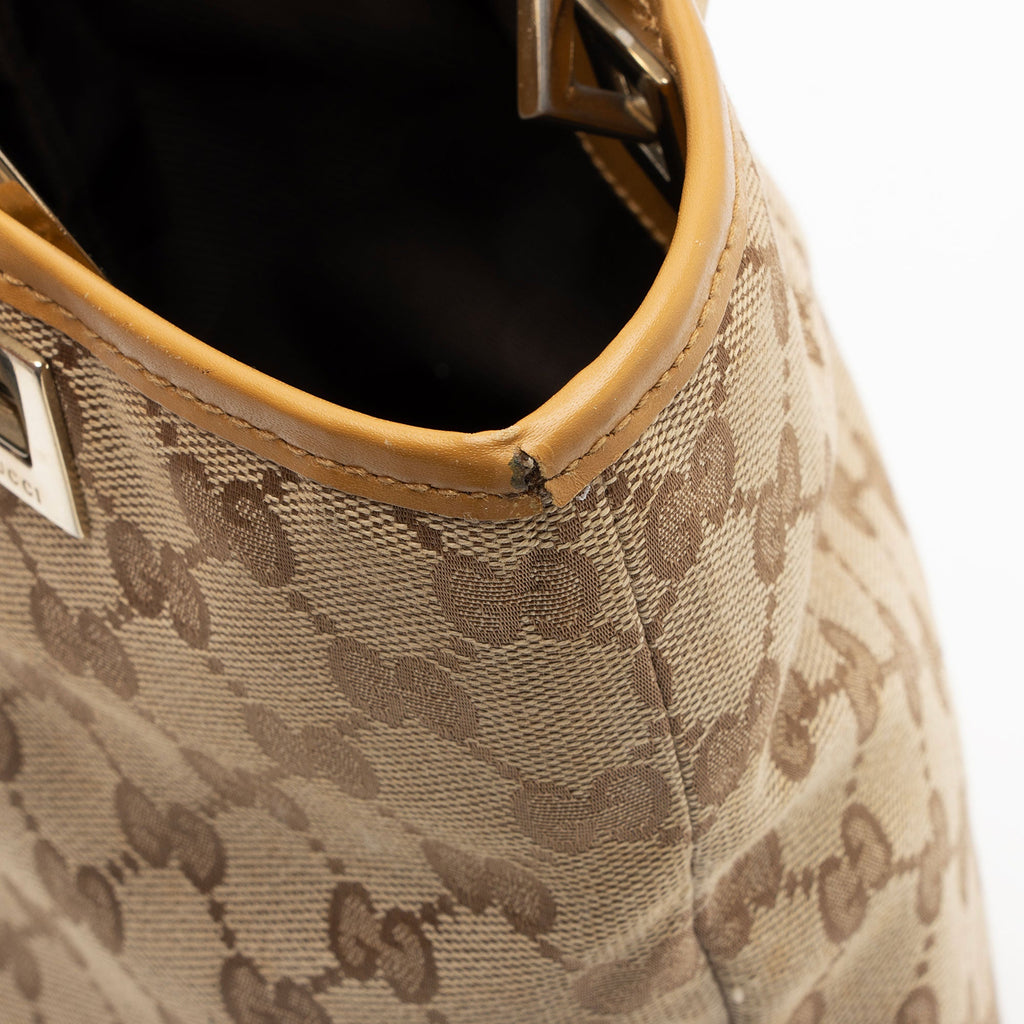 Gucci Vintage GG Canvas Medium Bucket Tote
