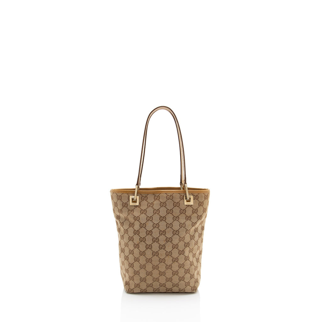 Gucci Vintage GG Canvas Medium Bucket Tote