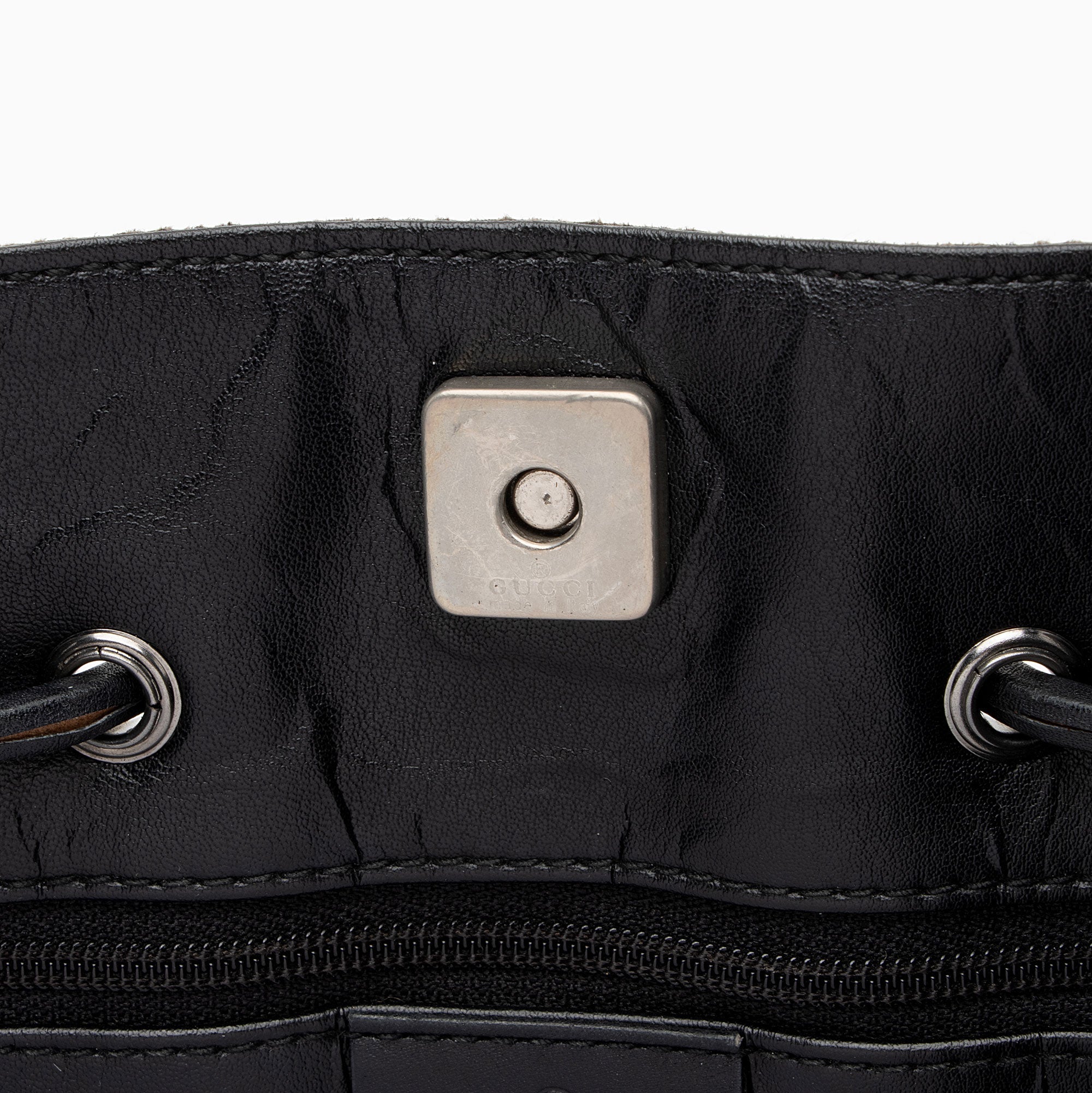 Gucci Vintage GG Canvas Drawstring Tote (SHF-psl0Np)