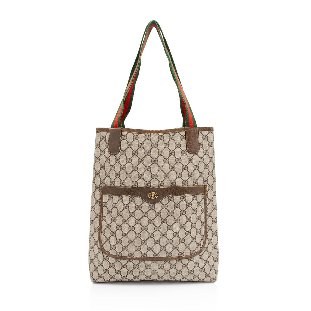 Gucci Vintage GG Plus Web Tote (SHF-hILX0s)