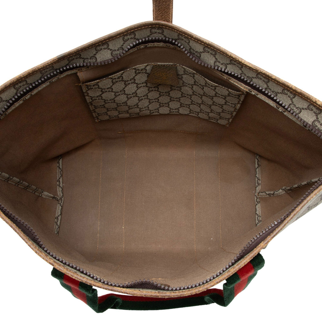 Gucci Vintage GG Plus Web Large Tote