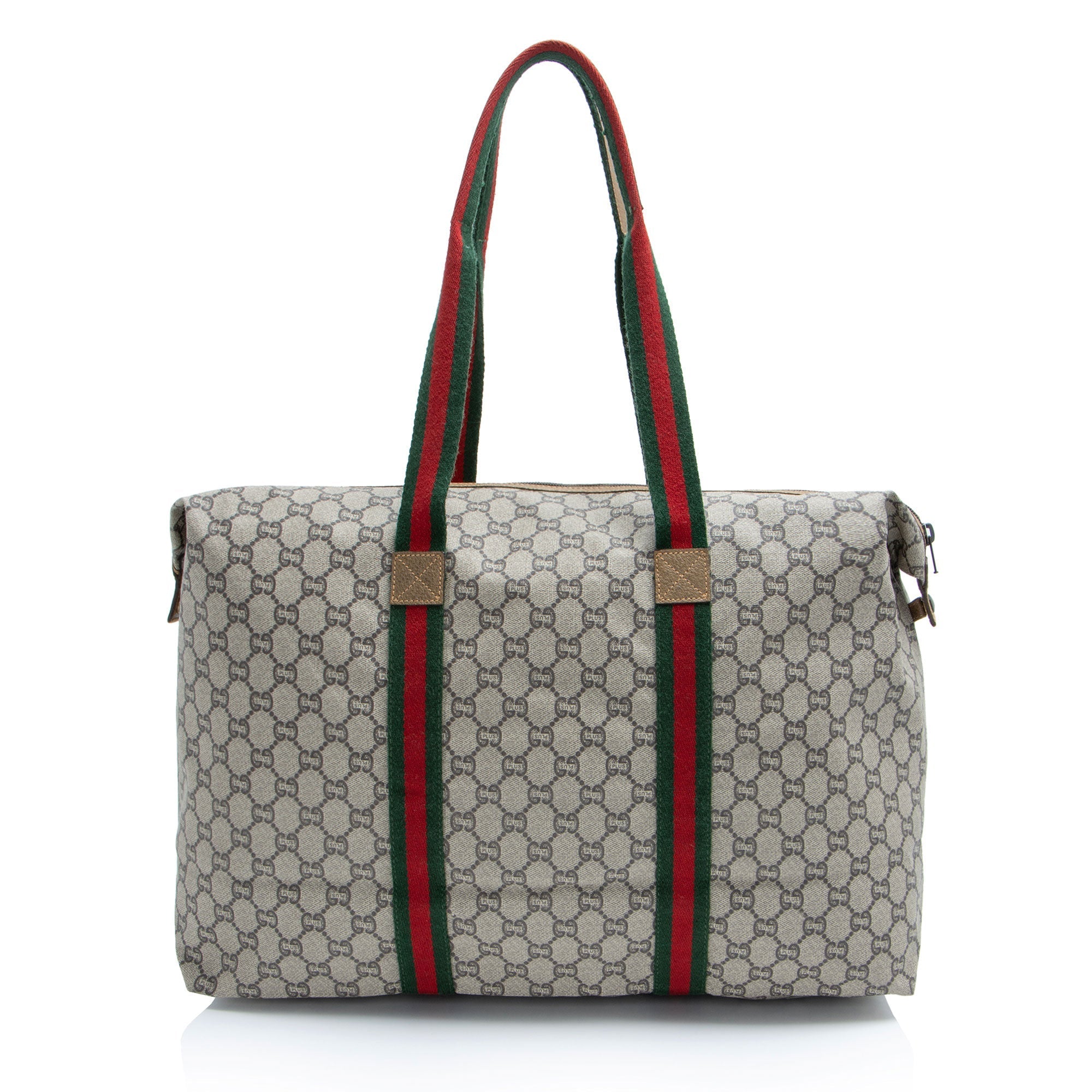Gucci Vintage GG Plus Web Travel Tote (SHF-eJxKkp)