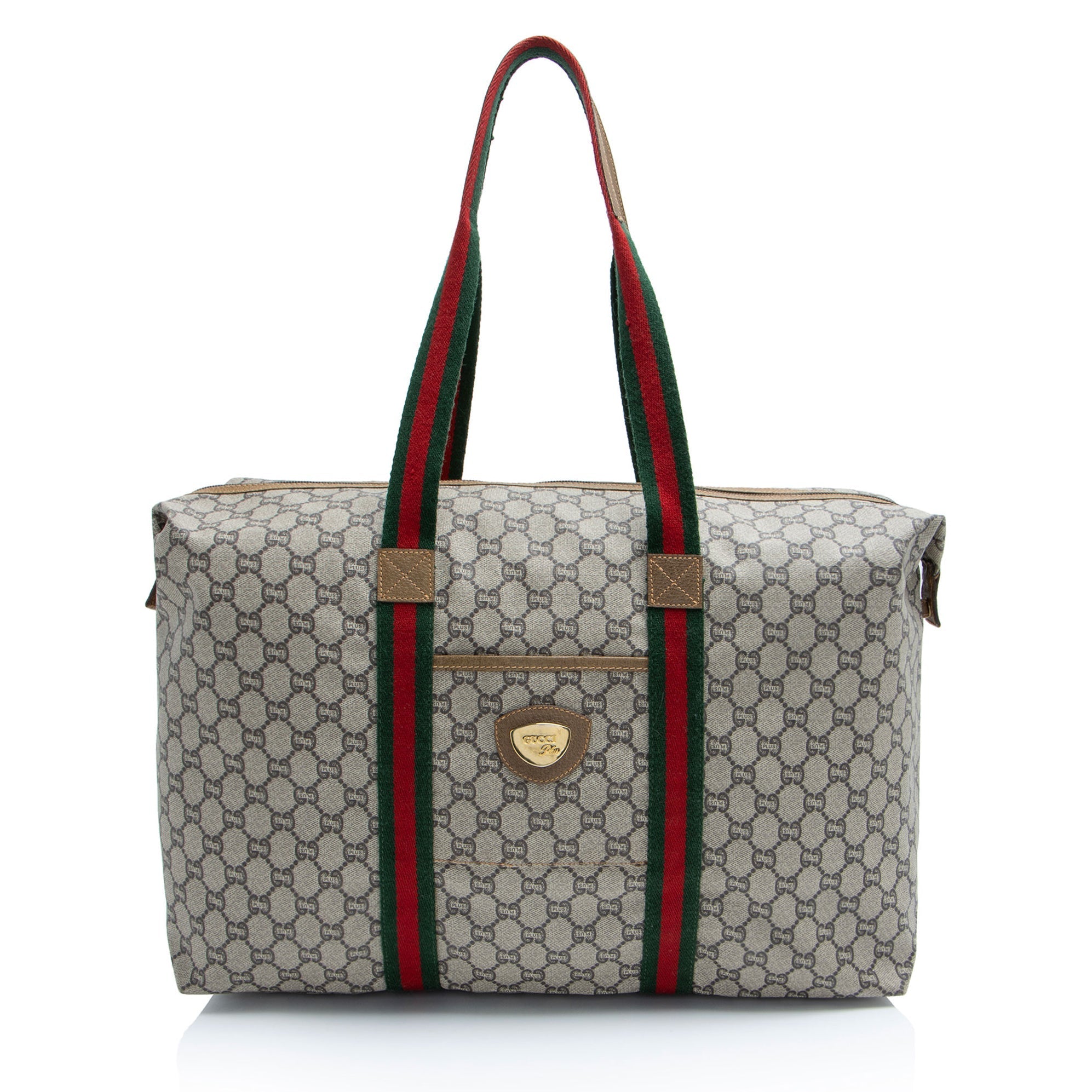 Gucci Vintage GG Plus Web Travel Tote (SHF-eJxKkp)