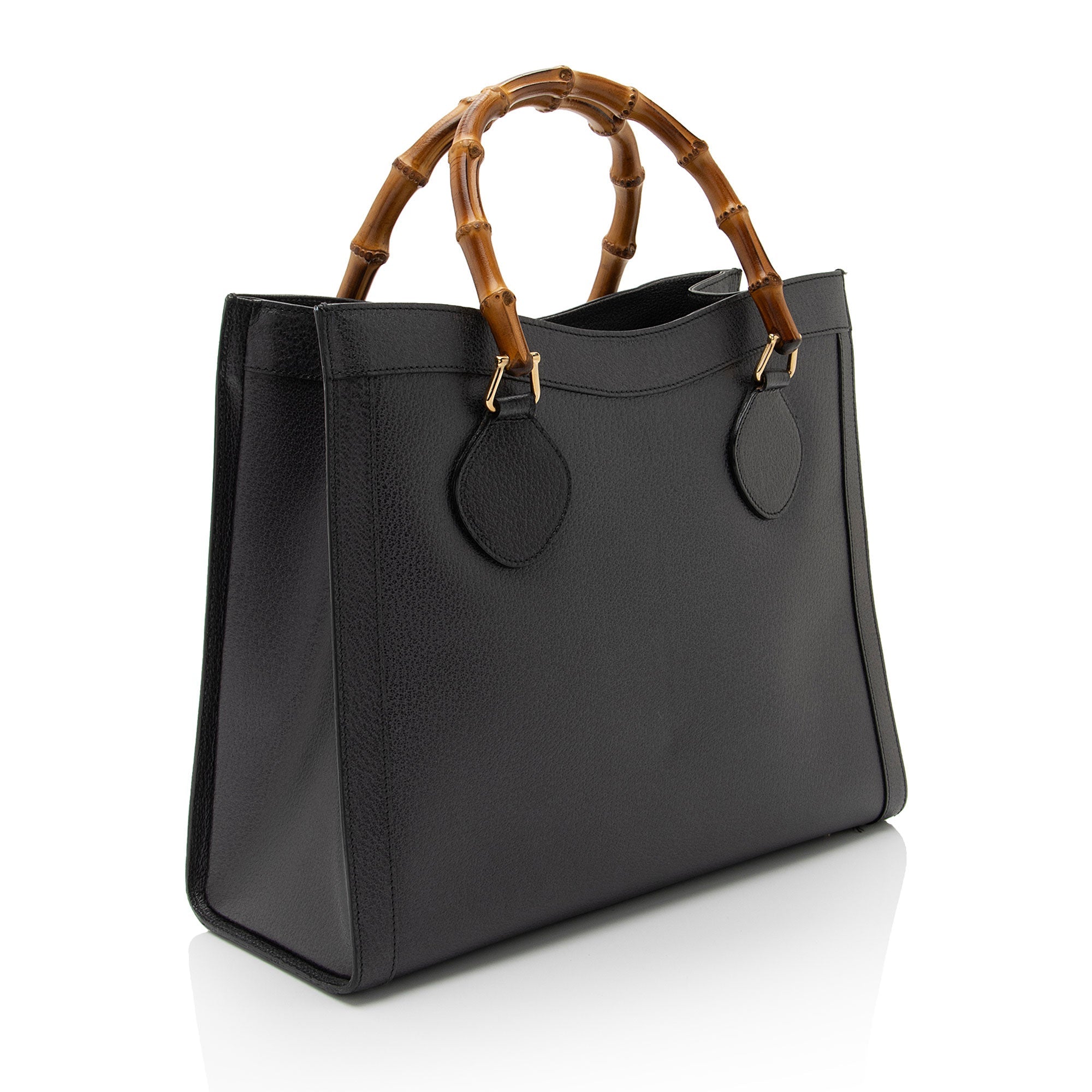 Gucci Vintage Leather Bamboo Diana Tote (SHF-7SmqFT)