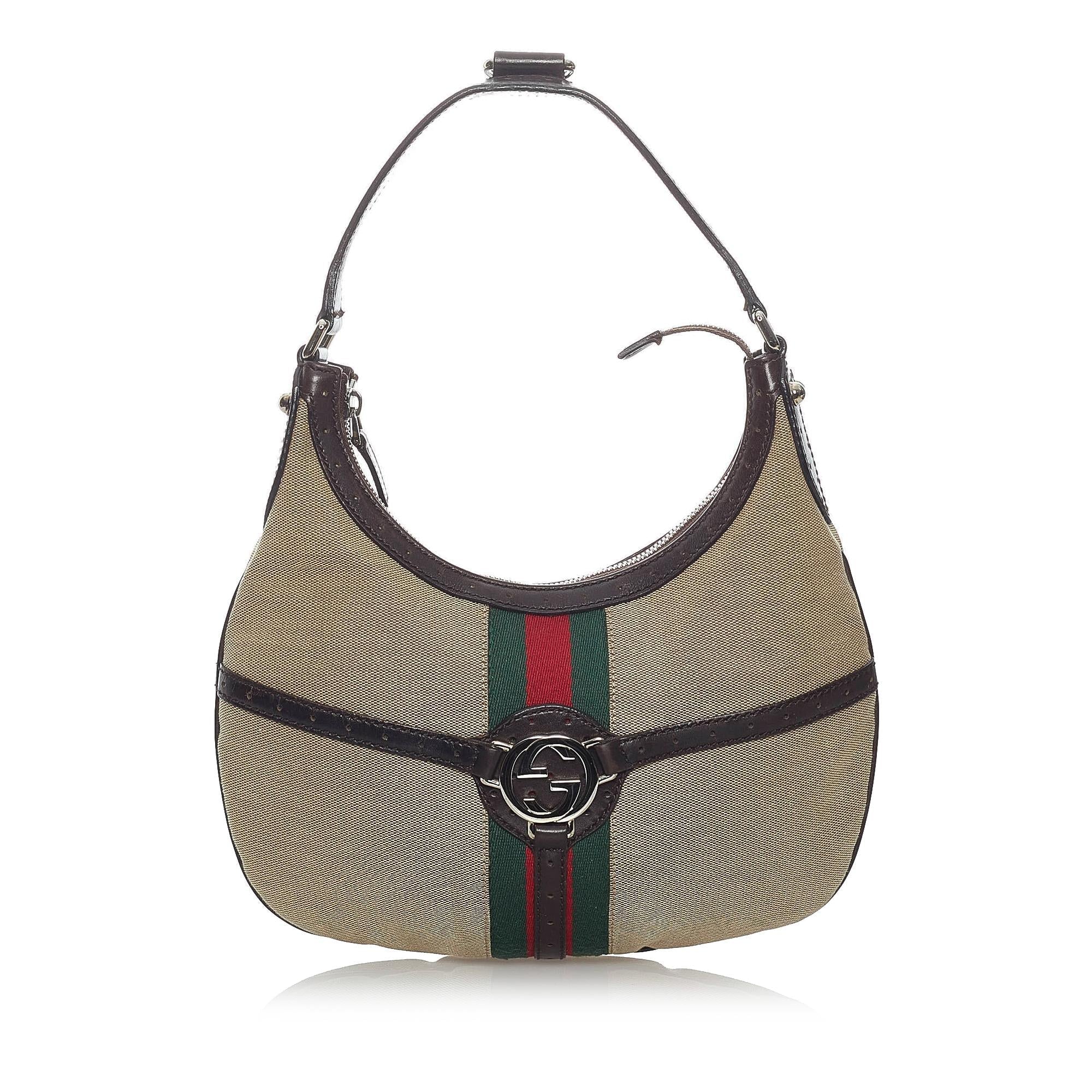 Gucci Web Canvas Reins Hobo Bag (SHG-30974)