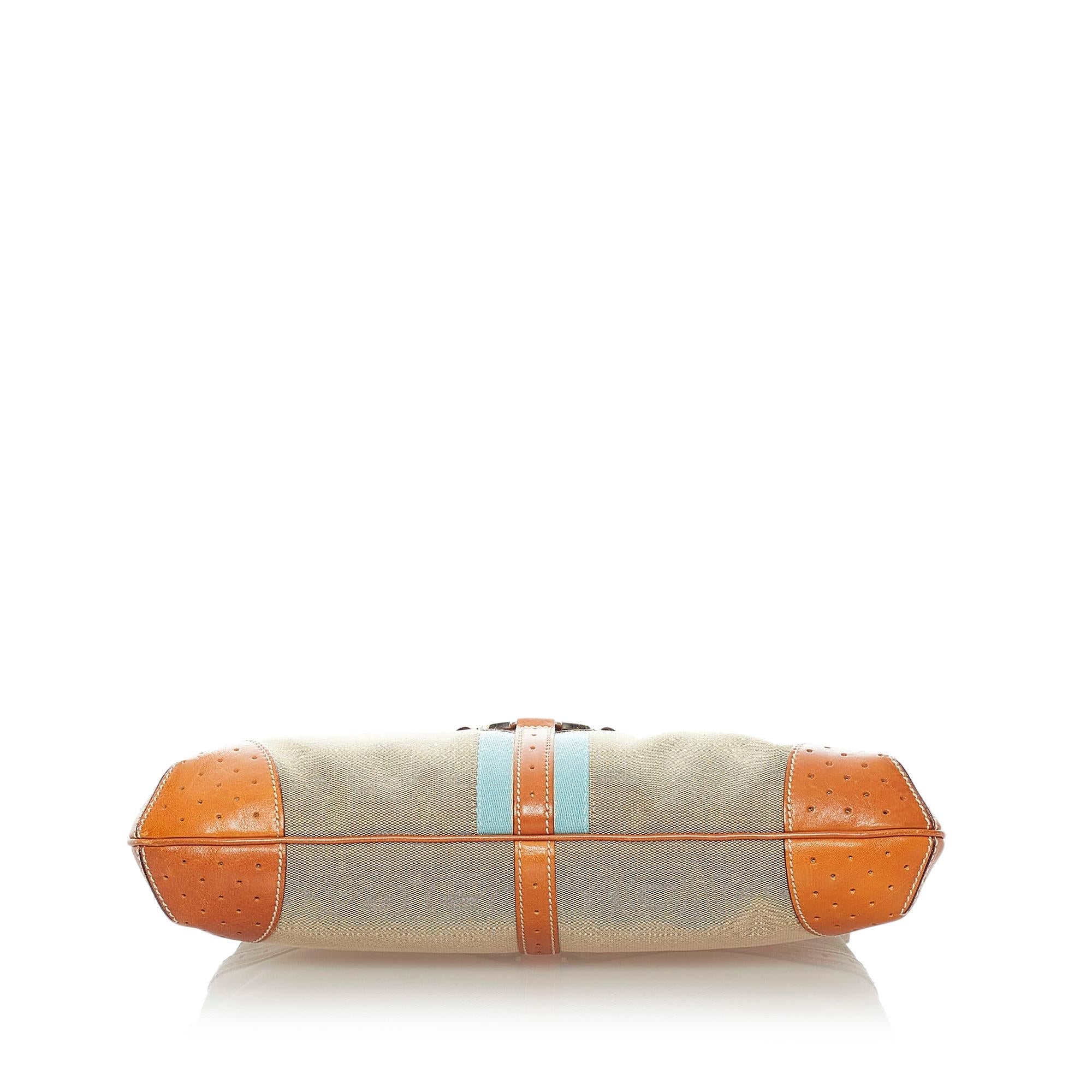 Gucci Web Canvas Reins Shoulder Bag (SHG-32403)