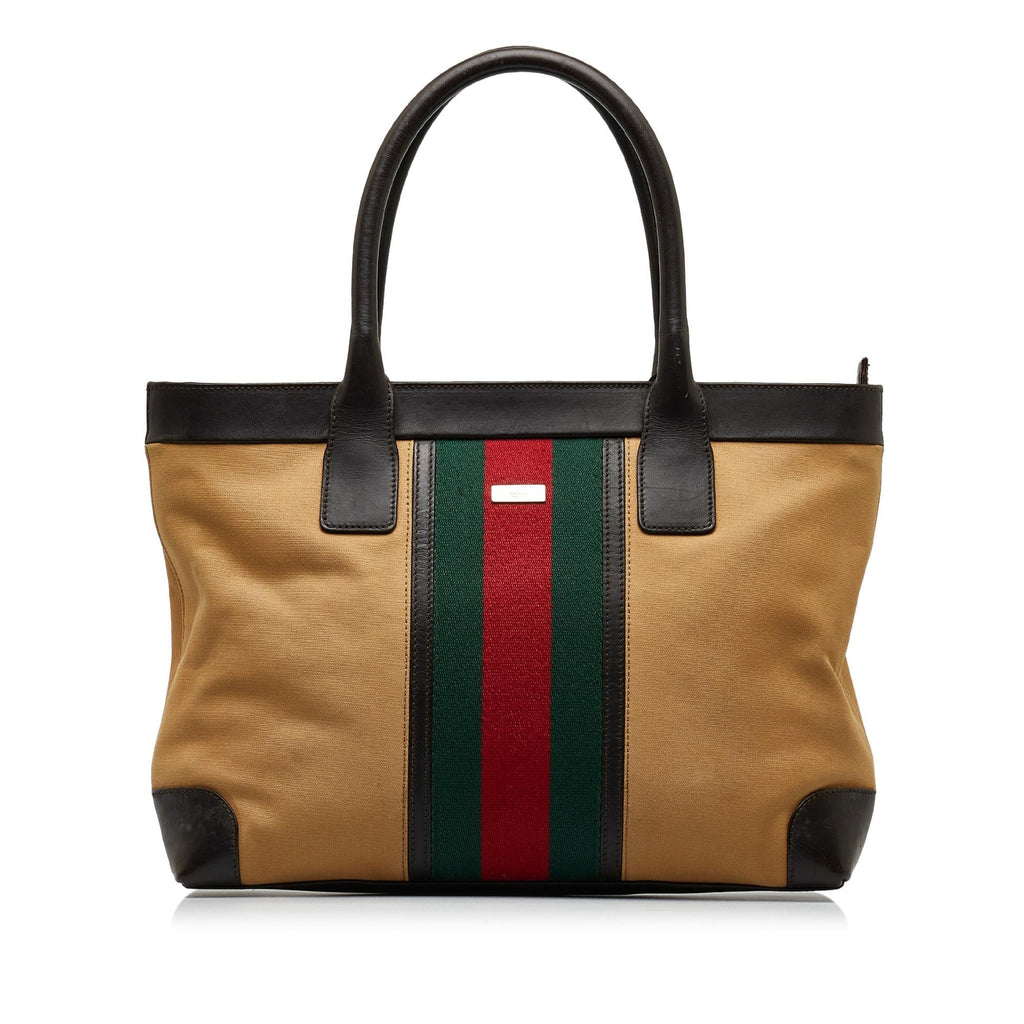 Gucci Web Canvas Tote Bag (SHG-qyC5YN)