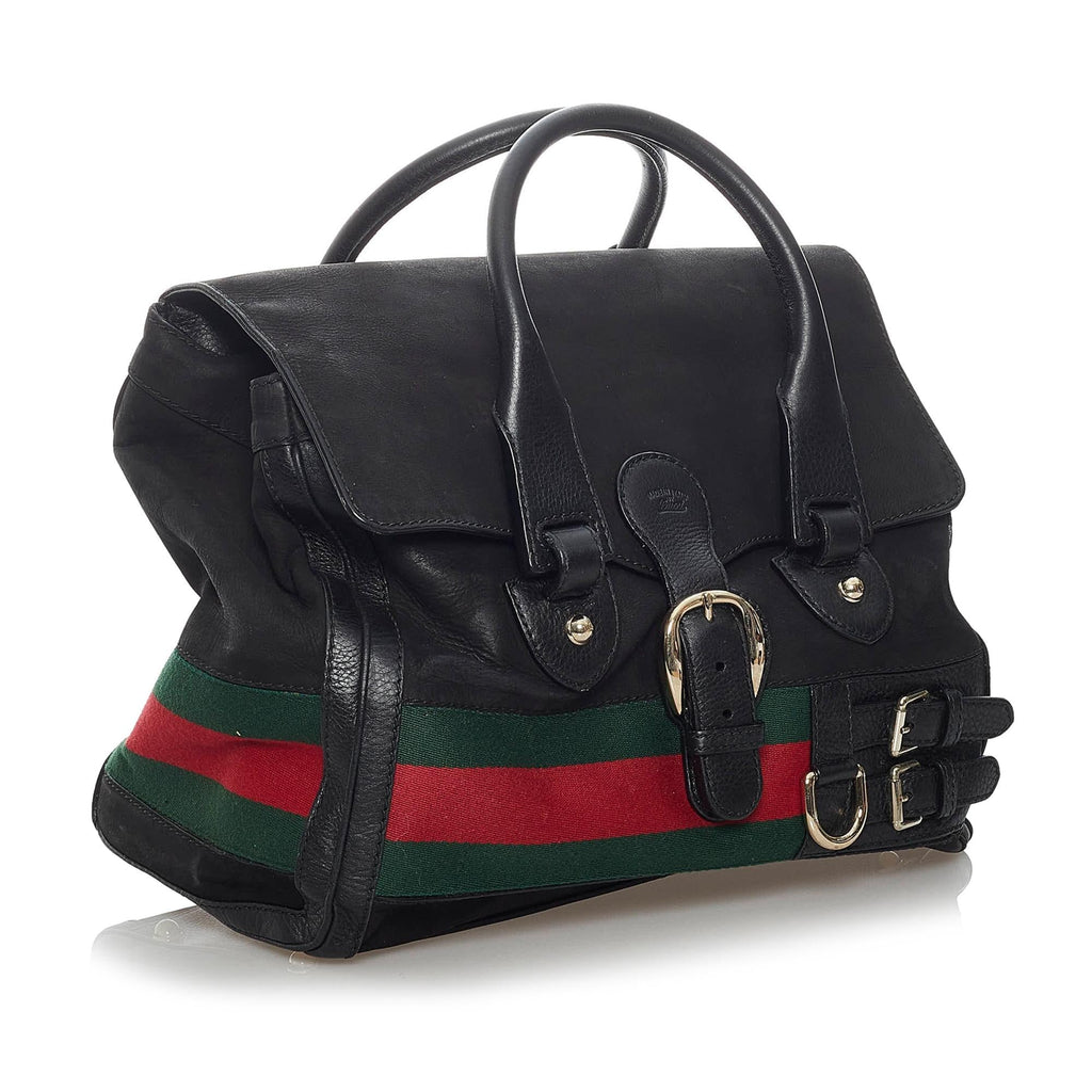 Gucci Web Heritage Nubuck Tote Bag (SHG-34479)