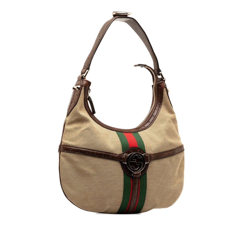 Gucci Web Reins Canvas Hobo Bag (SHG-qCOzMw)