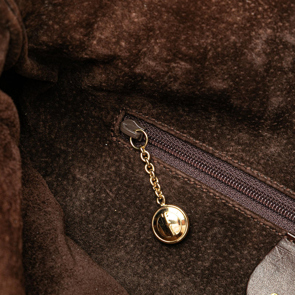 Gucci WovLB Leather Bamboo Satchel