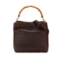 Gucci WovLB Leather Bamboo Satchel