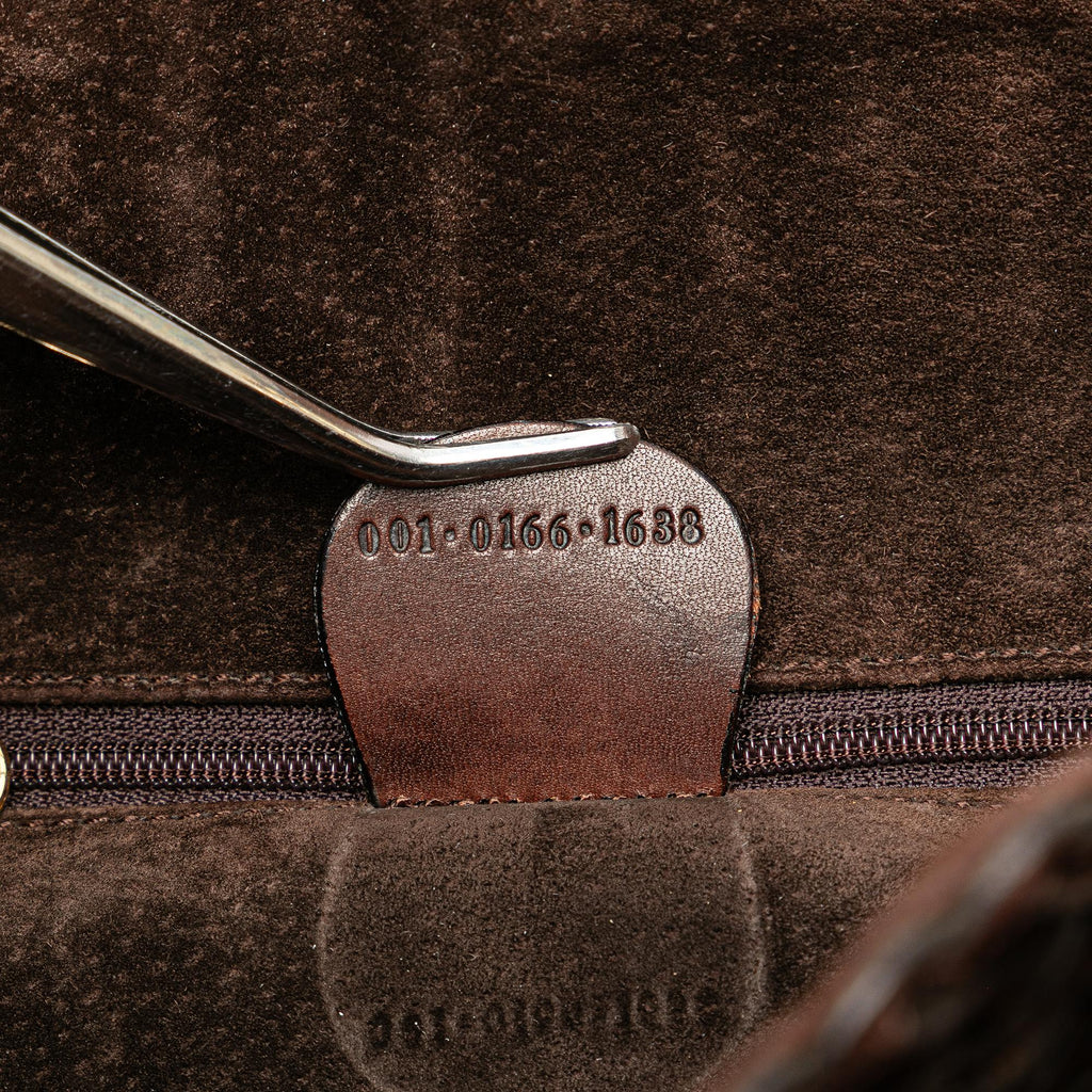 Gucci WovLB Leather Bamboo Satchel