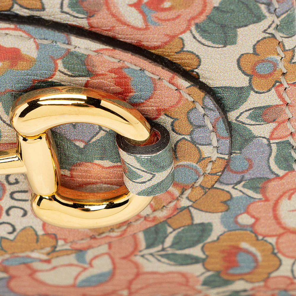 Gucci X Liberty of London Floral Calfskin Horsebit 1955 Abbey Card Case (SHF-21950)
