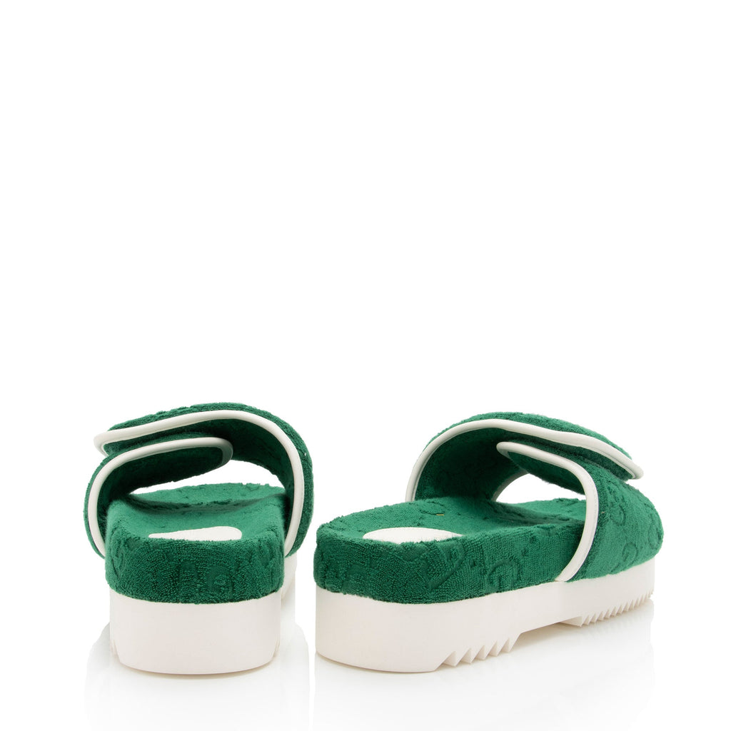 Gucci x Adidas GG Terry Cloth Platform Slides - Size 9 / 39 (SHF-cuOoc7)
