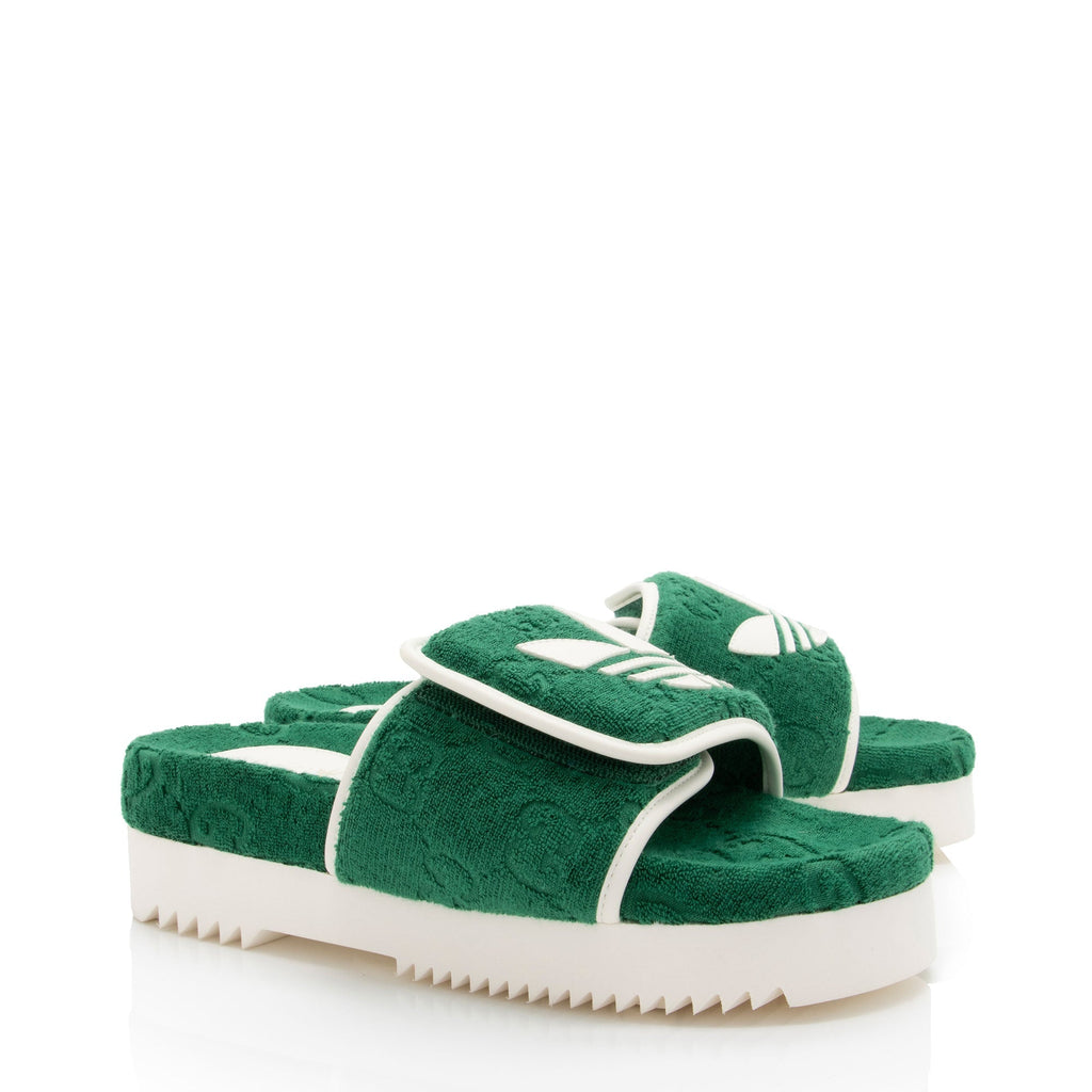 Gucci x Adidas GG Terry Cloth Platform Slides - Size 9 / 39 (SHF-cuOoc7)