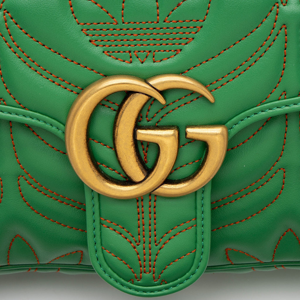 Gucci x Adidas Matelasse Leather GG Marmont Small Flap Bag