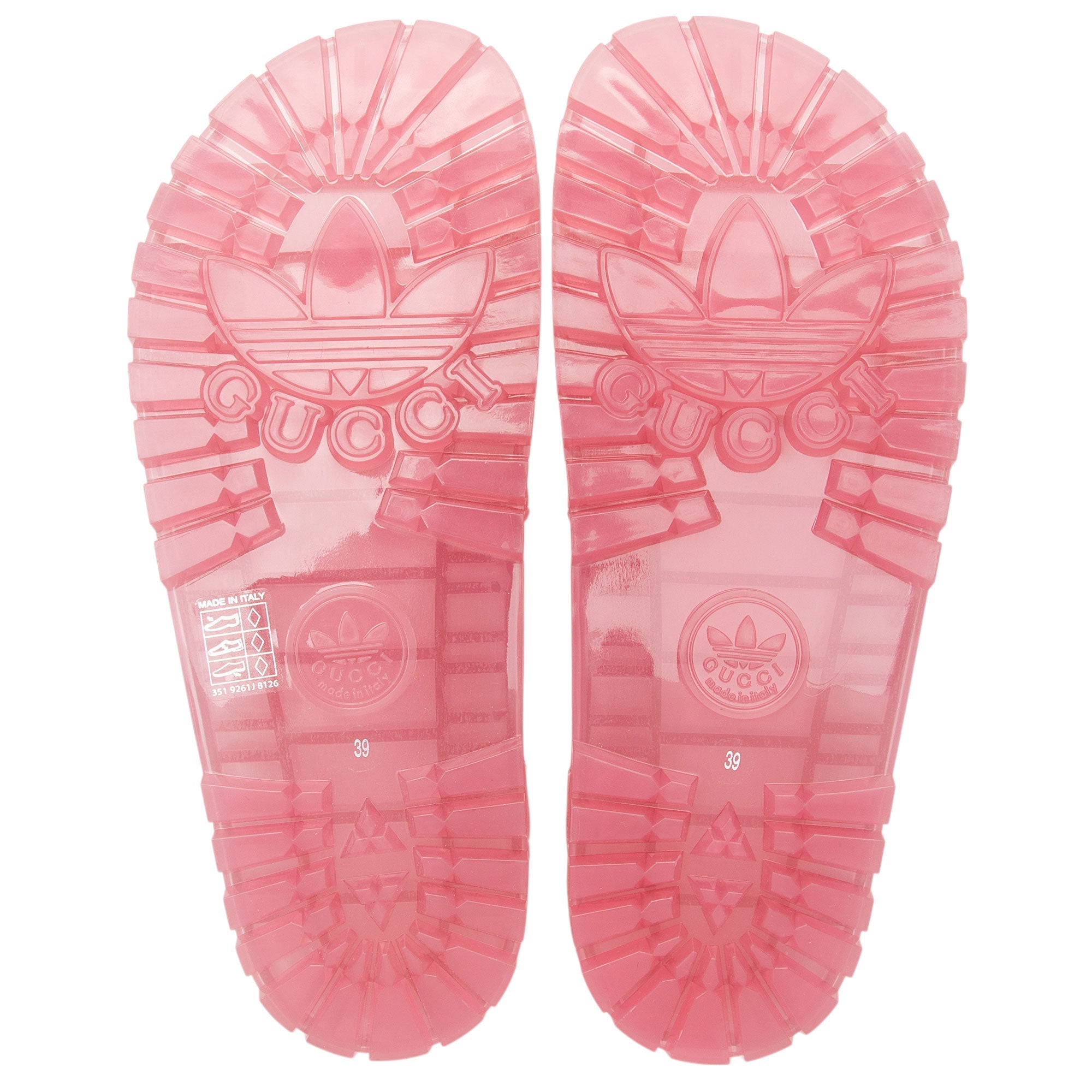 Gucci x Adidas Rubber Logo Slides - Size 9 / 39