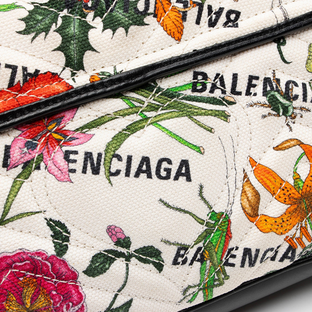 Gucci x Balenciaga Canvas Flora GG Marmont The Hacker Project Small Flap Shoulder Bag (SHF-nCZEe5)