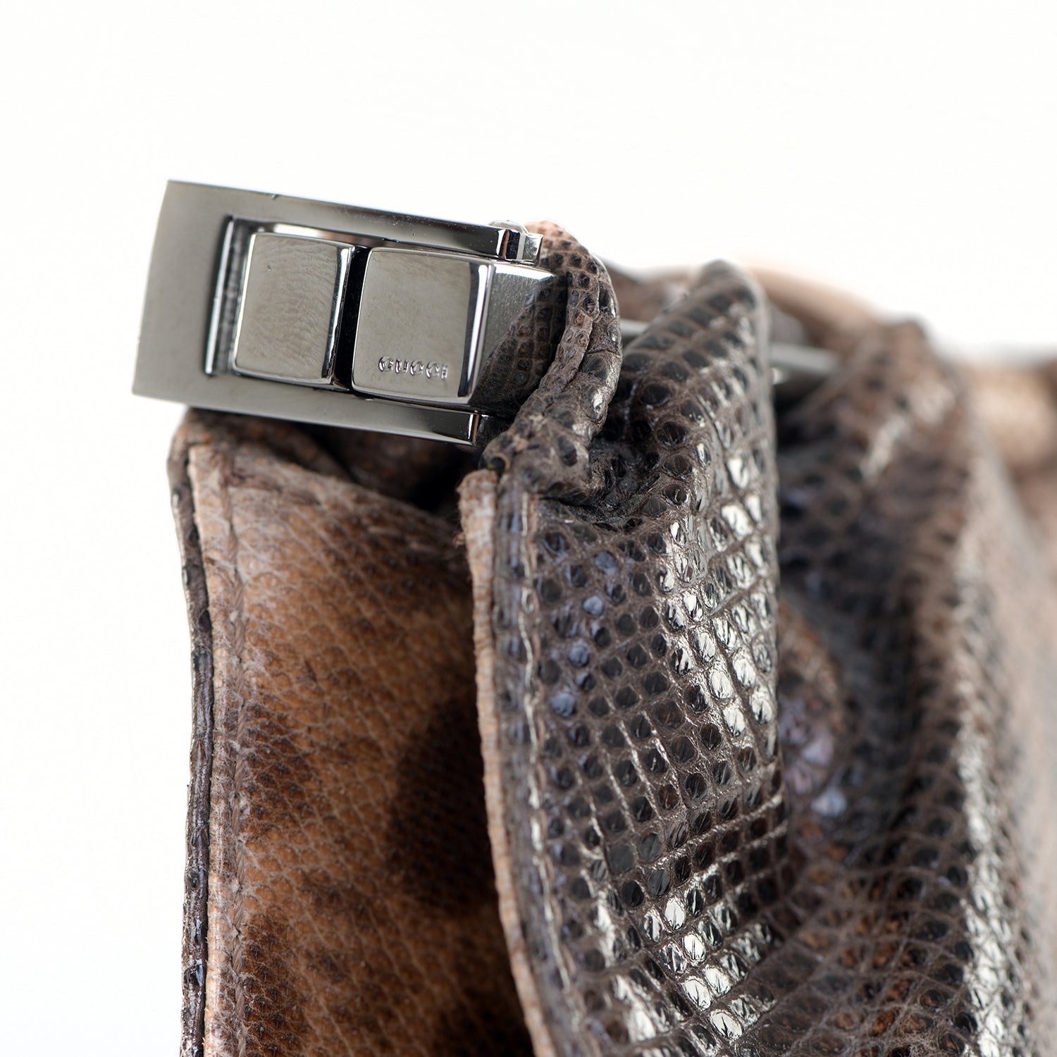 Brown Lizard Shoulder Bag