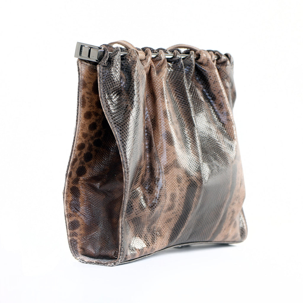 Brown Lizard Shoulder Bag