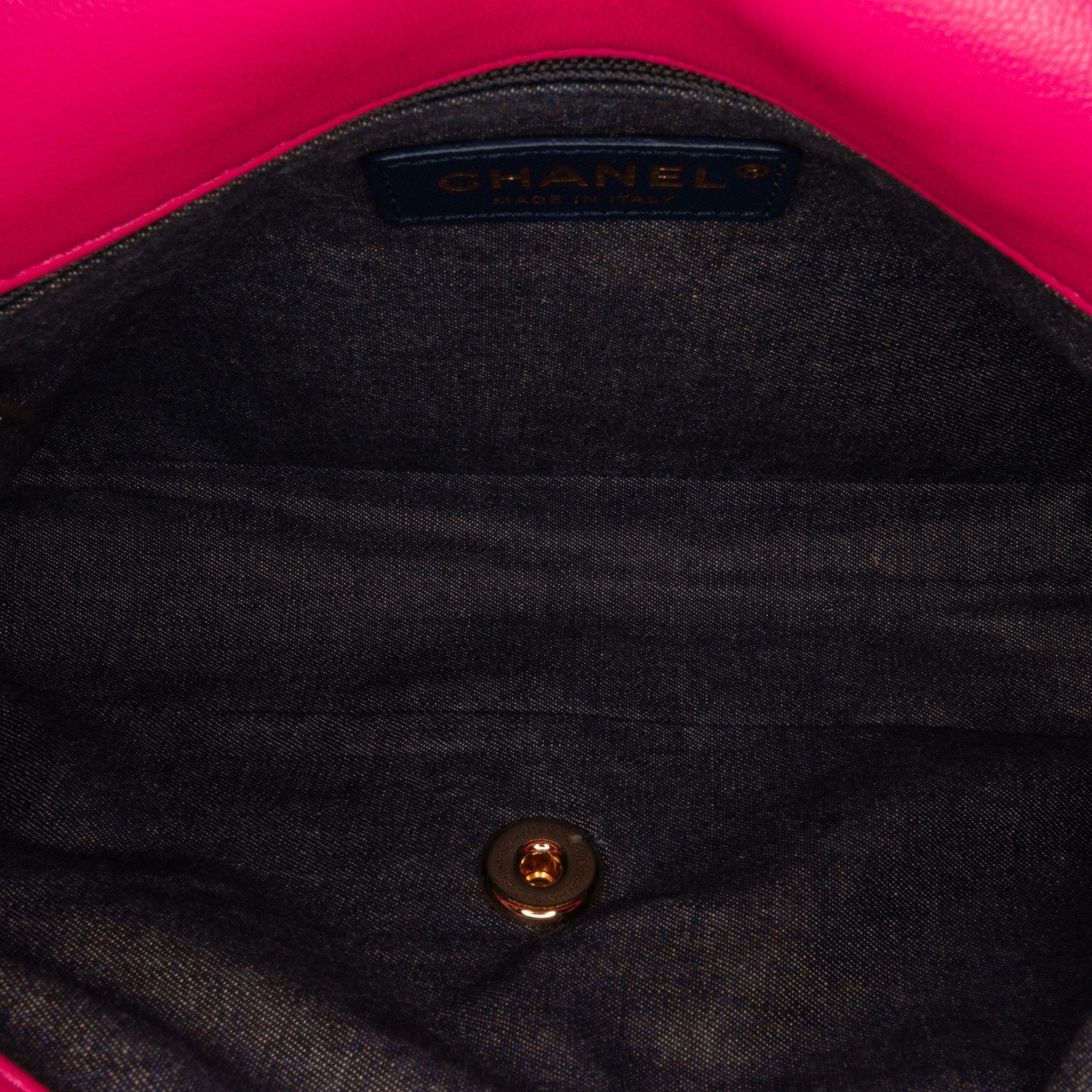 Chanel Classic Single Flap Mini Square Pink Lambskin Gold
