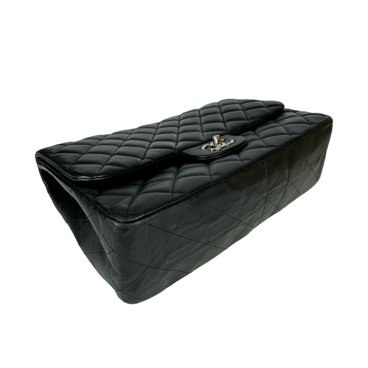 Chanel Classic Single Flap Jumbo Black Lambskin SiLouis Vuittoner