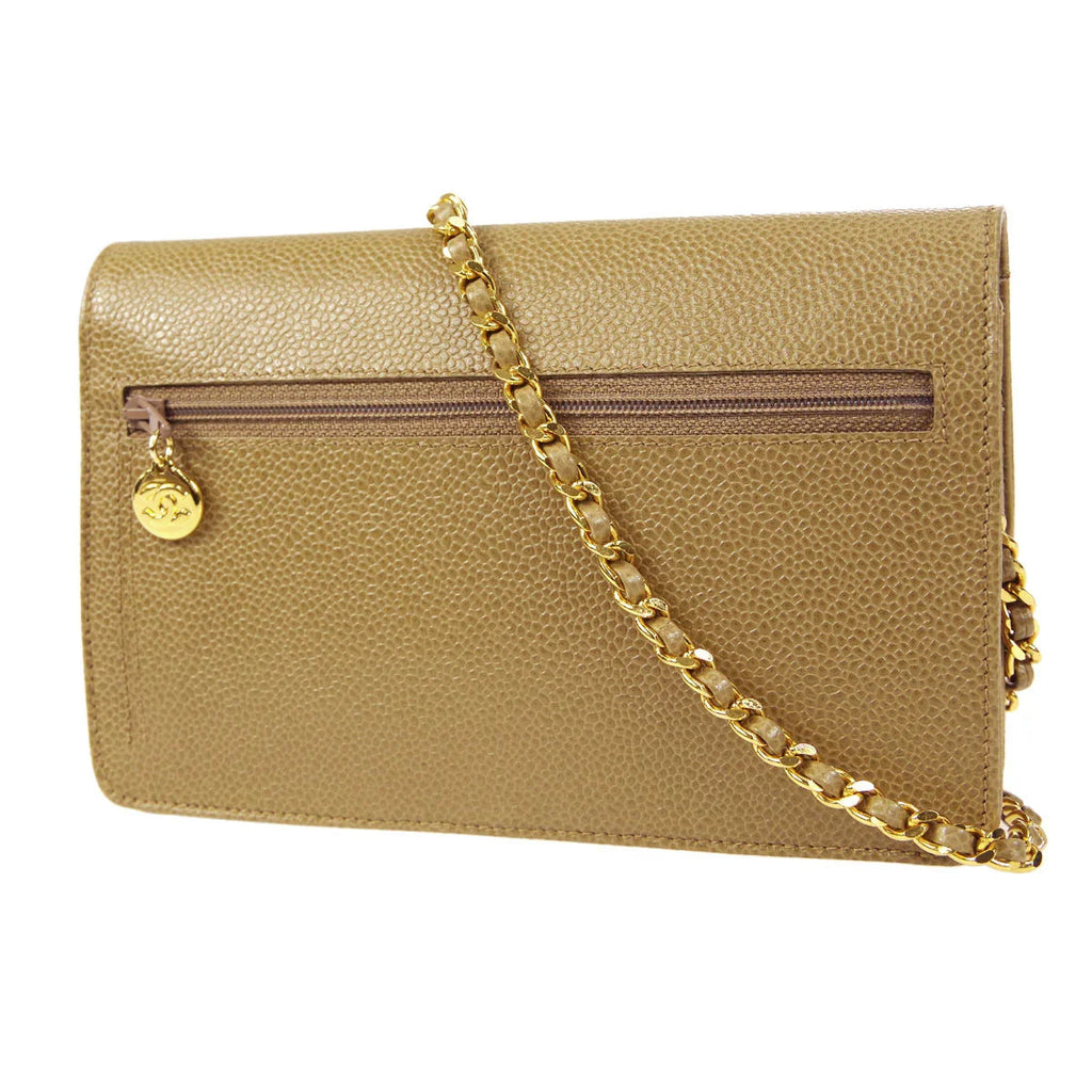 Chanel 1996-1997 Brown Caviar Timeless WOC Wallet on Chain